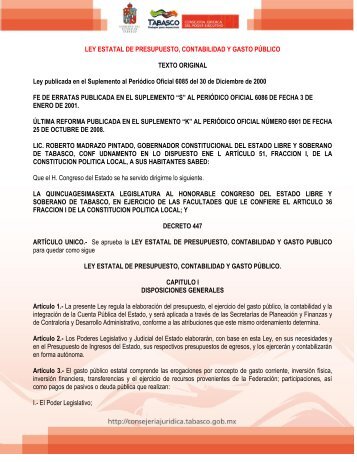 ley estatal de presupuesto, contabilidad y gasto publico
