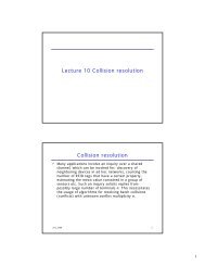 Lecture 10 Collision resolution Collision resolution