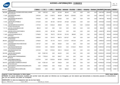 RemuneraÃ§Ã£o dos empregados da EBC - agosto de 2012