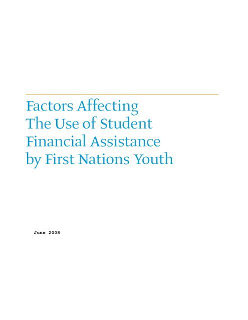 Factors Affecting The Use of Student Financial Assistance by First ...
