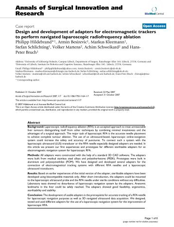 Design and development of adapters for electromagnetic trackers to ...