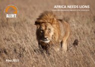 AFRICA NEEDS LIONS - African Lion & Environmental Research Trust