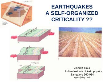 earthquakes a self-organized critical phenomena - Indian Institute of ...
