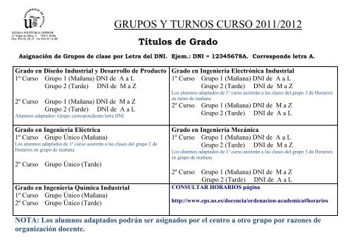 Grupos matr+¡cula grado curso 2011-12-1.pdf - Escuela Politécnica ...