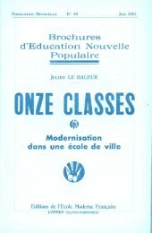 Onze classes - Modernisation dans une Ã©cole de ville. - Icem