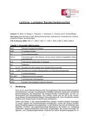 Leitlinie: Lumbaler Bandscheibenvorfall - Klinikum Fulda