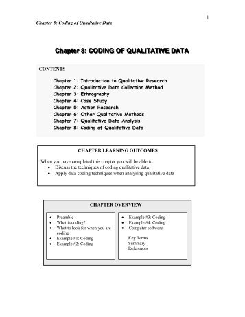 Chapter 8: Coding of Qualitative Data - learningdomain