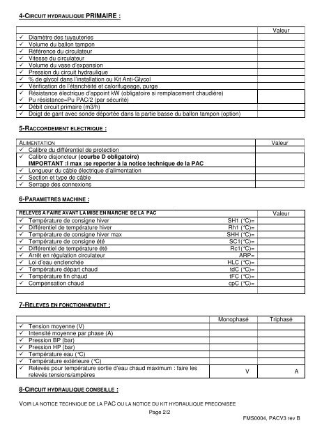 FICHE DE MISE EN SERVICE - Sdeec