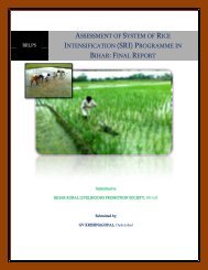 Assessment of SRI in Bihar - Bihar Rural Livelihood Promotion Society