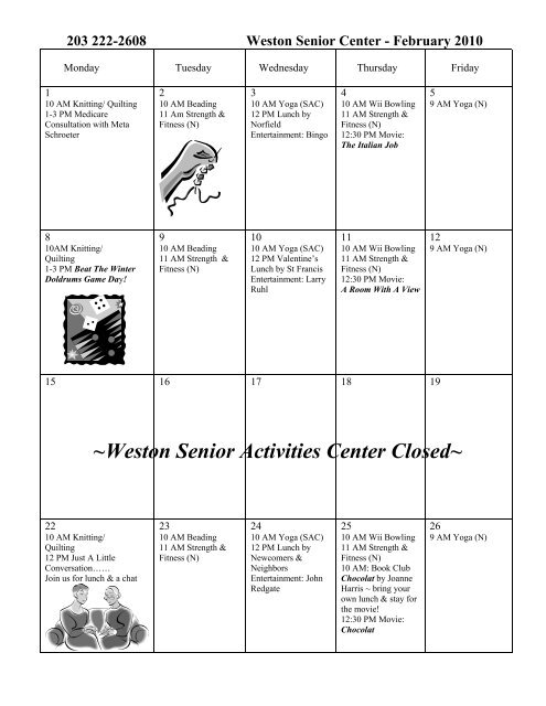 Activities center - Town of Weston, CT Home Page