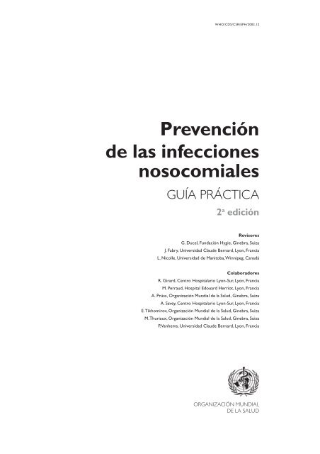 PrevenciÃ³n de las infecciones nosocomiales - World Health ...