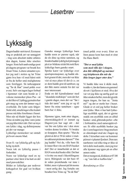 Syndrom nr 2 - 2005.indd - Arbeidsmiljøskaddes landsforening