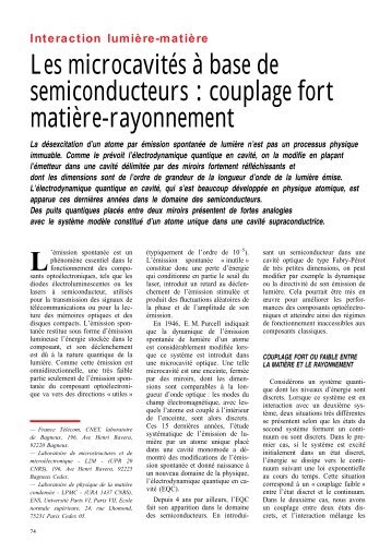 couplage fort matière-rayonnement L