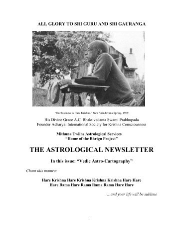 THE ASTROLOGICAL NEWSLETTER - Issue-18 - 2011 January 29