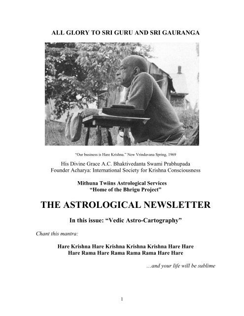 Modern vedic astrology newsletter