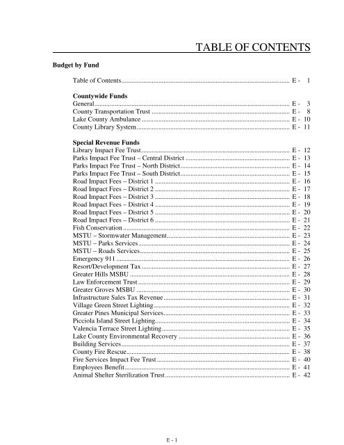 Fiscal Year 2013 Recommended Budget Book - Lake County