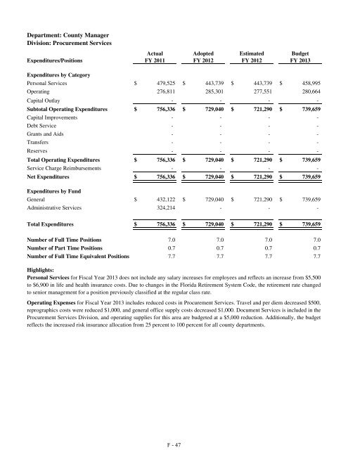 Fiscal Year 2013 Recommended Budget Book - Lake County