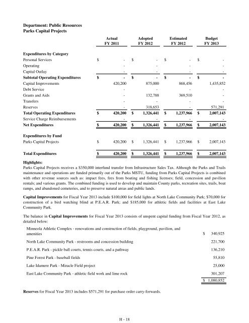 Fiscal Year 2013 Recommended Budget Book - Lake County