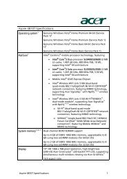 Aspire 4810T Specifications - Laptop.bg