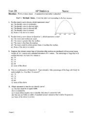 Test 2B AP Statistics Name: