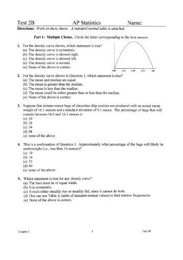 Test 2B AP Statistics Name: