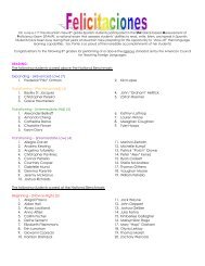 The following students scored above the National Benchmark