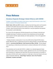 Amadeus Expands Strategic Global Alliance with KAYAK - Investor ...