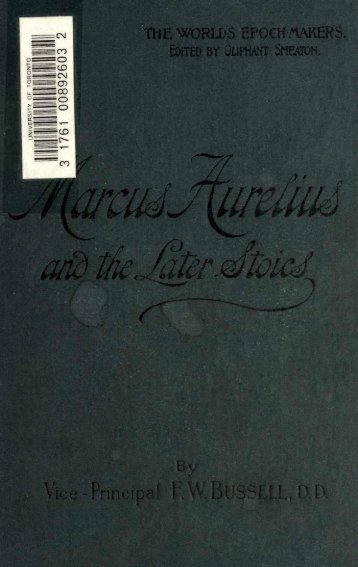 Marcus Aurelius and the Later Stoics - College of Stoic Philosophers