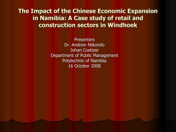 Niikondo & Coetzee. The impact of the Chinese economic ...