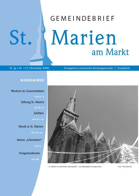 IN DIESEM BRIEF Wechsel im GemeindebÃ¼ro Stiftung St. Marien ...