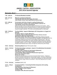 2012 ACA Summit Agenda - Angel Capital Association