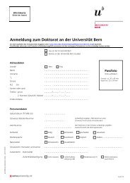 Anmeldung zum Doktorat an der Universität Bern - Institut für ...