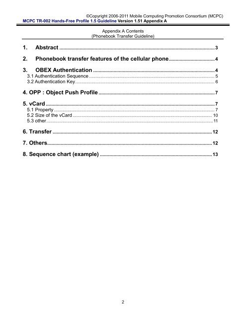 MCPC-TR-002 Hands-Free Profile 1.5 Application Guideline ...