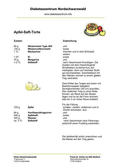 Apfel-Saft Torte - Klinik Hohenfreudenstadt