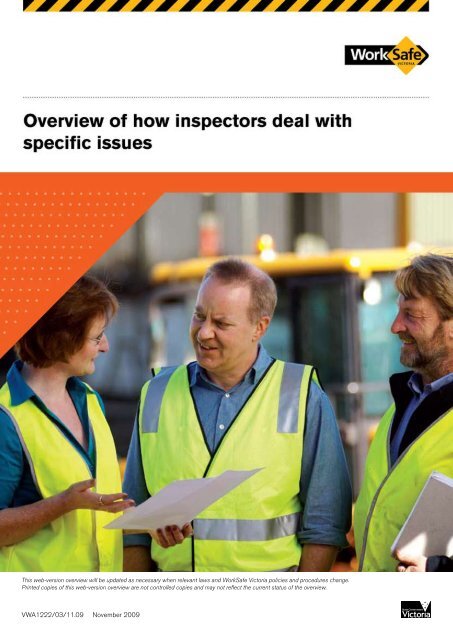 Overview of how inspectors deal with specific ... - WorkSafe Victoria