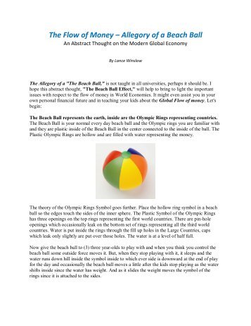 The Flow of Money â Allegory of a Beach Ball - Online Think Tank