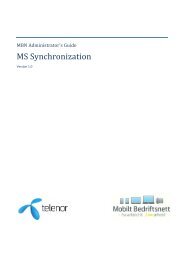 MBN Administrator's Guide MS Synkronisering - Telenor