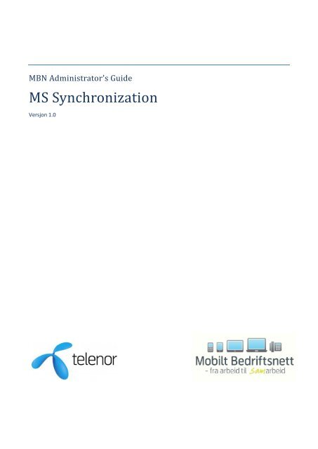 MBN Administrator's Guide MS Synkronisering - Telenor