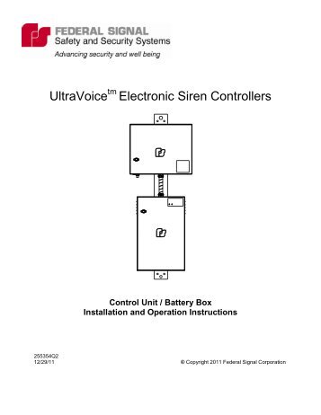 UltraVoice Manual - Federal Signal