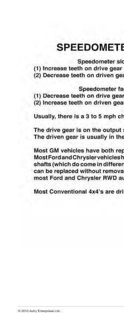 vehicle to transmission index - A & Reds