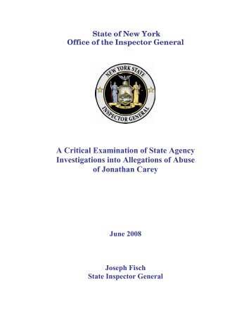 A Critical Examination of State Agency Investigations into ...