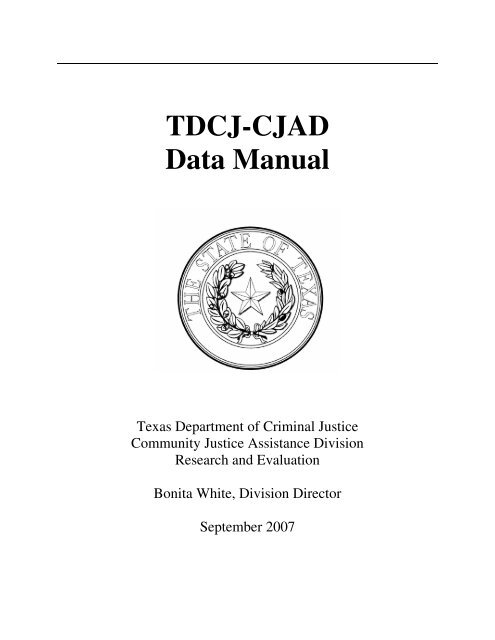 TDCJ-CJAD Data Manual - Texas Department of Criminal Justice