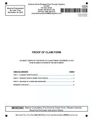 Proof of Claim Form