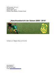„Abschlussbericht der Saison 2009 / 2010“ - VfR Nierstein 1911 eV