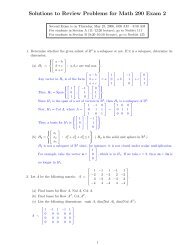 Solutions to Review Problems for Math 290 Exam 2