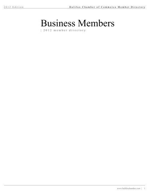 Download the directory in PDF format - Halifax Chamber E-Directory ...