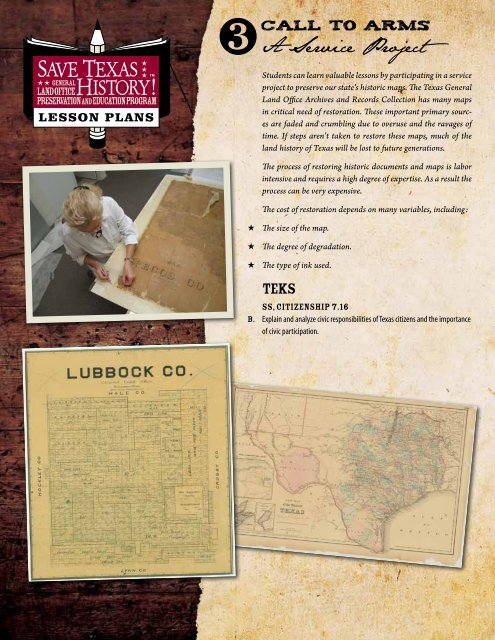 Lesson Plan - A Call to Arms - Texas General Land Office - Texas.gov