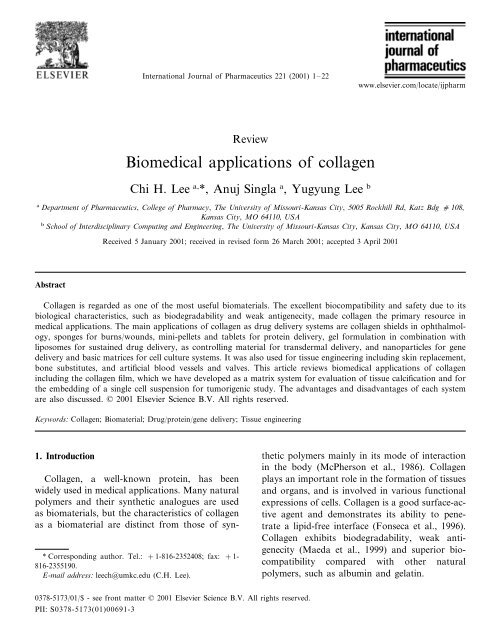 Review Biomedical Applications Of Collagen