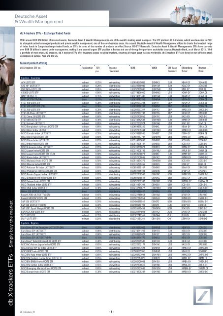 Entire ETF-Range - ETFs - Deutsche Bank