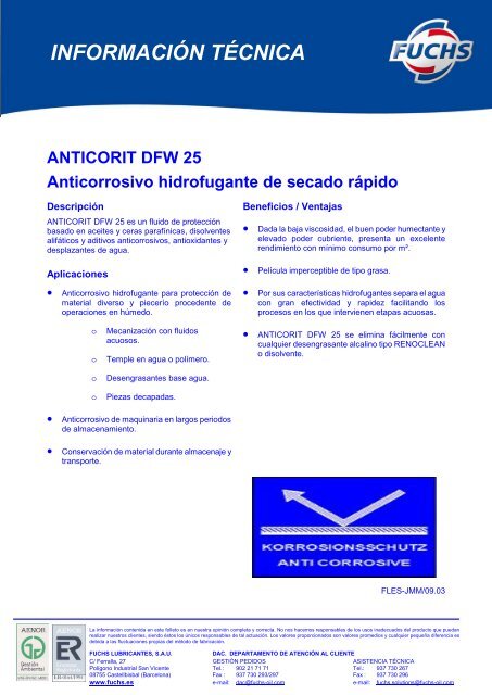 ANTICORIT DFW 25 - fuchs lubricantes